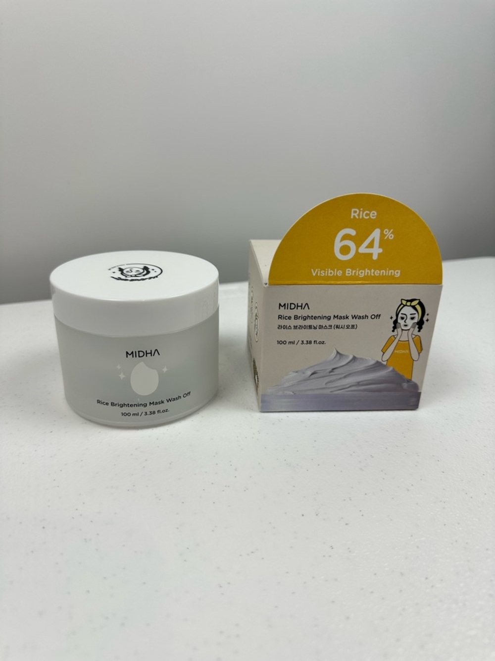 🌾 MIDHA Rice Brightening Mask 🤍 Vegan Wash-Off Mud Mask 100ml Hydrating & Glow